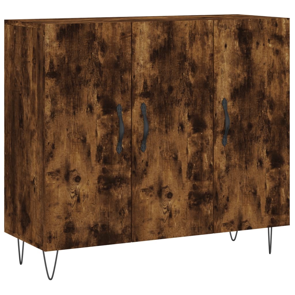 Credenza-Buffet-Armadio da cucina Rovere Fumo 90x34x80 cm in Legno Multistrato 459795