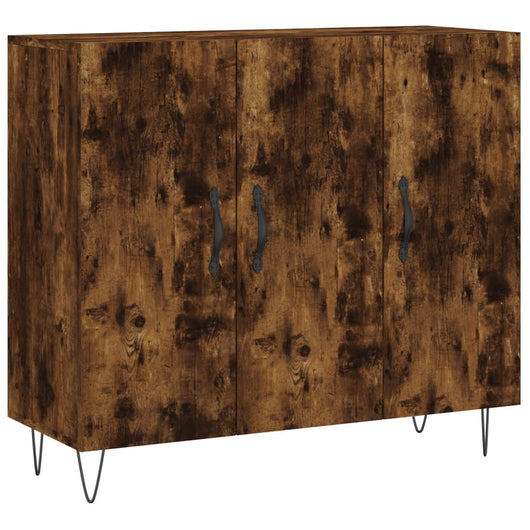 Credenza-Buffet-Armadio da cucina Rovere Fumo 90x34x80 cm in Legno Multistrato 459795