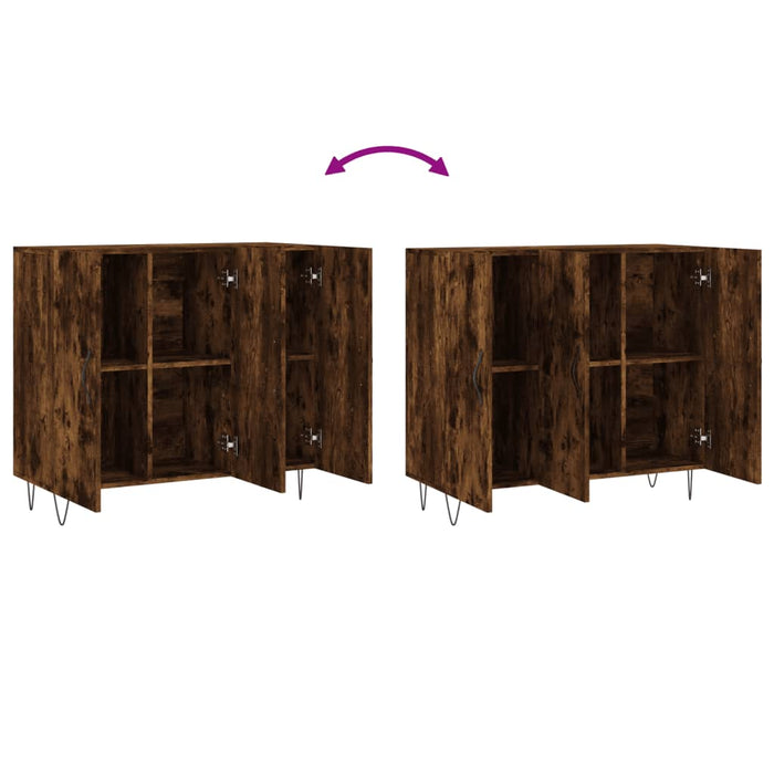 Credenza-Buffet-Armadio da cucina Rovere Fumo 90x34x80 cm in Legno Multistrato 459795