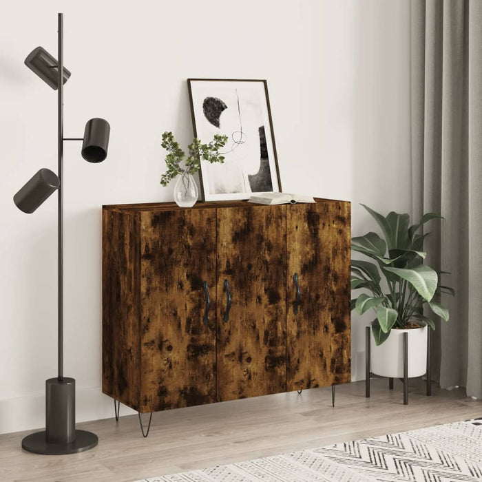 Credenza-Buffet-Armadio da cucina Rovere Fumo 90x34x80 cm in Legno Multistrato 459795