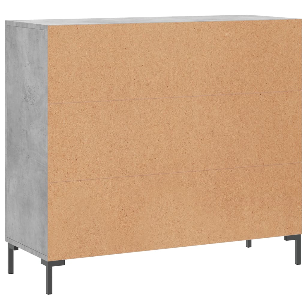 Credenza-Buffet-Armadio da cucina Grigio Cemento 90x34x80 cm in Legno Multistrato 966485
