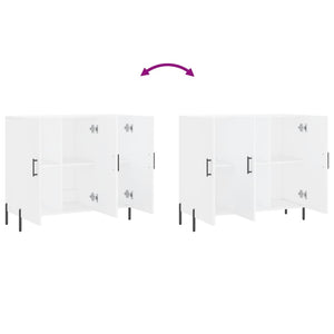 Credenza Bianca 90x34x80 cm in Legno Multistrato 828116