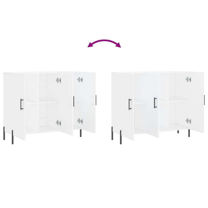 Credenza Bianca 90x34x80 cm in Legno Multistrato 828116