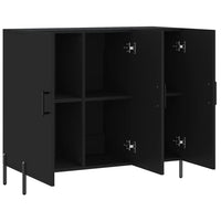 Credenza Nera 90x34x80 cm in Legno Multistrato 828117