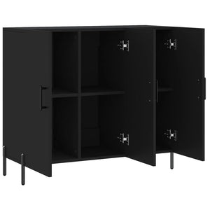 Credenza Nera 90x34x80 cm in Legno Multistrato 828117