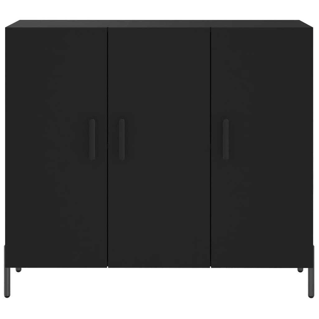 Credenza Nera 90x34x80 cm in Legno Multistrato 828117