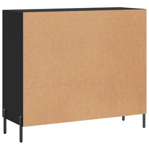 Credenza Nera 90x34x80 cm in Legno Multistrato 828117