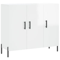 Credenza Bianco Lucido 90x34x80 cm in Legno Multistratocod mxl 80005