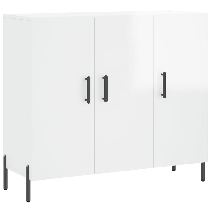 Credenza Bianco Lucido 90x34x80 cm in Legno Multistratocod mxl 80005