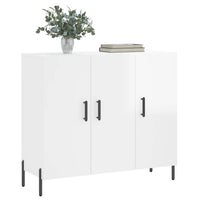 Credenza Bianco Lucido 90x34x80 cm in Legno Multistratocod mxl 80005