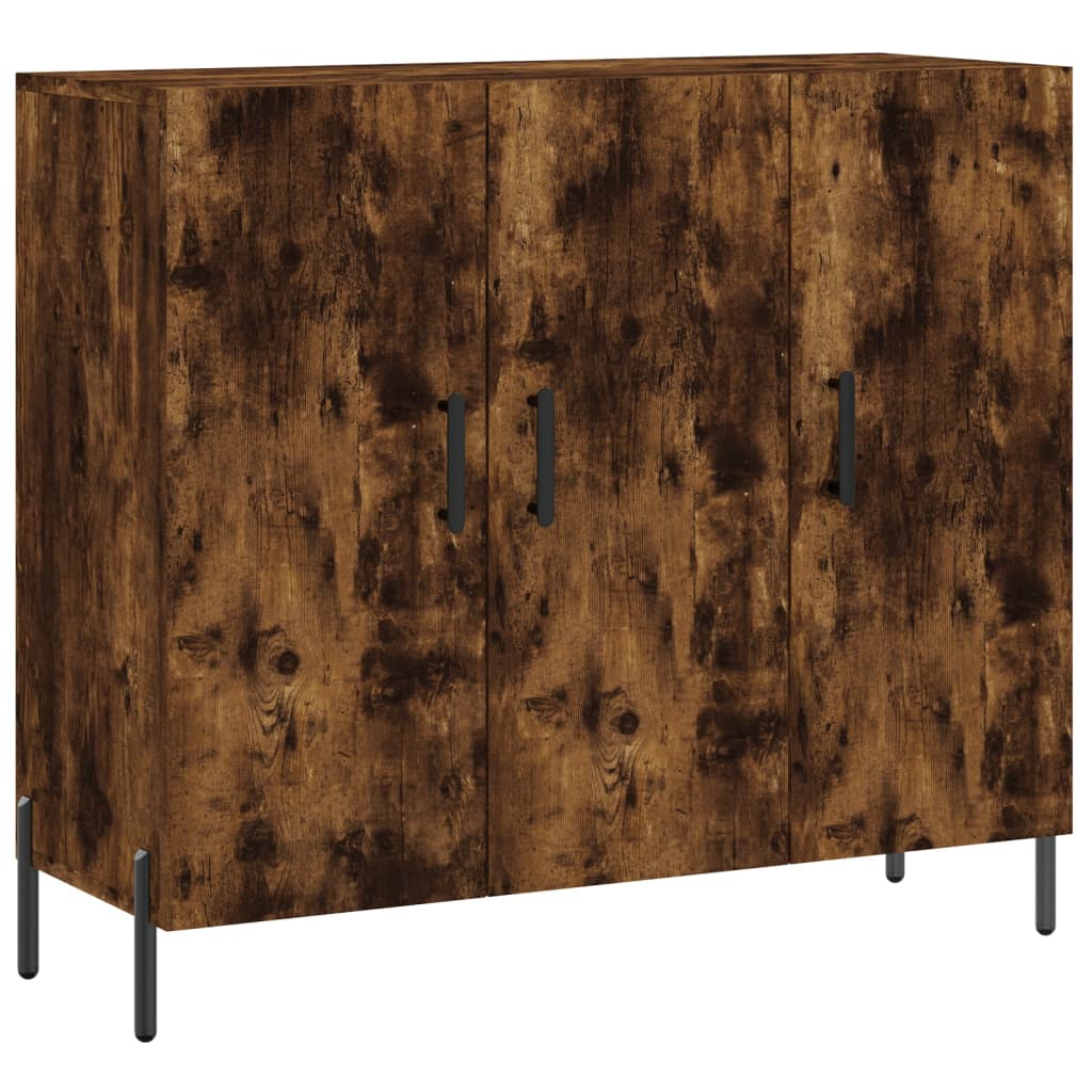 Credenza Rovere Fumo 90x34x80 cm in Legno Multistrato 828121