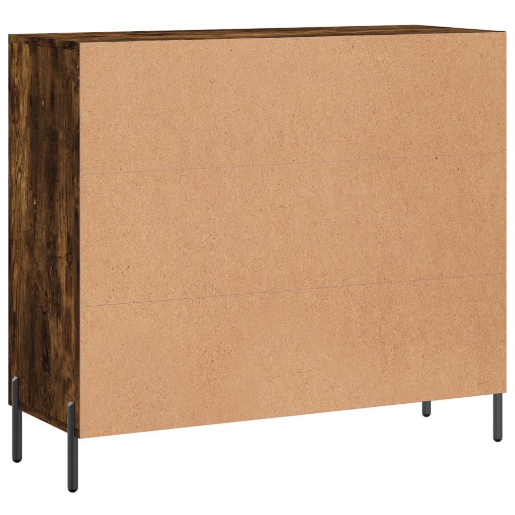 Credenza Rovere Fumo 90x34x80 cm in Legno Multistrato 828121