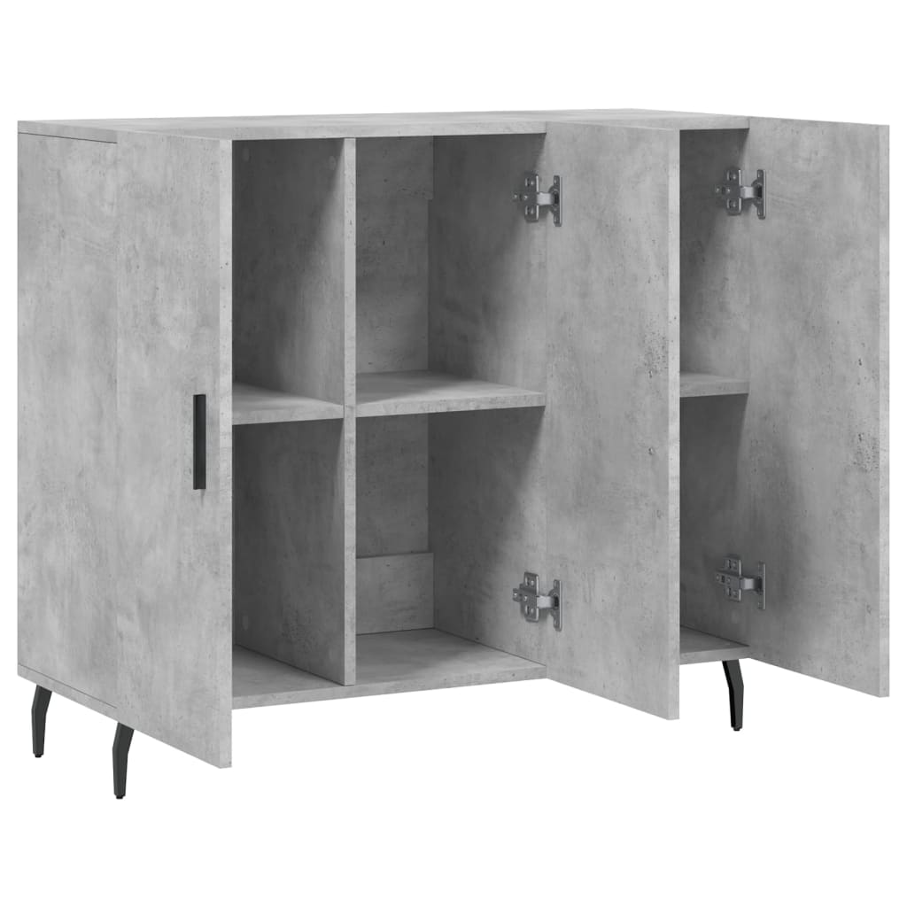 vidaXL Credenza Grigio Cemento 90x34x80 cm in Legno Multistrato