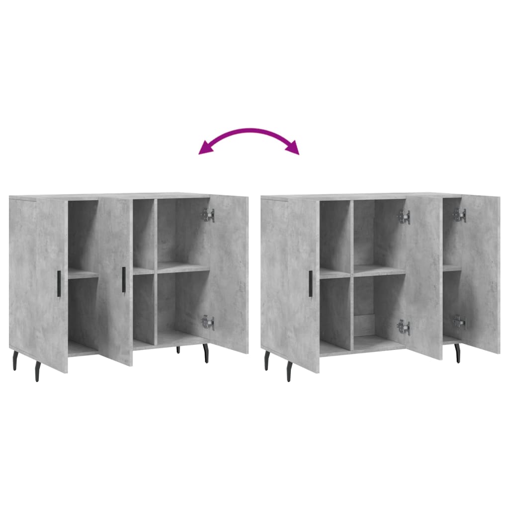 vidaXL Credenza Grigio Cemento 90x34x80 cm in Legno Multistrato