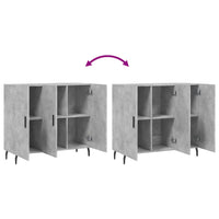 vidaXL Credenza Grigio Cemento 90x34x80 cm in Legno Multistrato