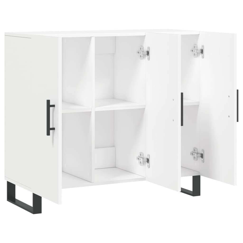 Credenza-Buffet-Armadio da cucina Bianca 90x34x80 cm in Legno Multistrato 625053