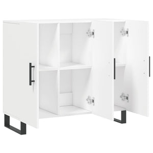 Credenza-Buffet-Armadio da cucina Bianca 90x34x80 cm in Legno Multistrato 625053