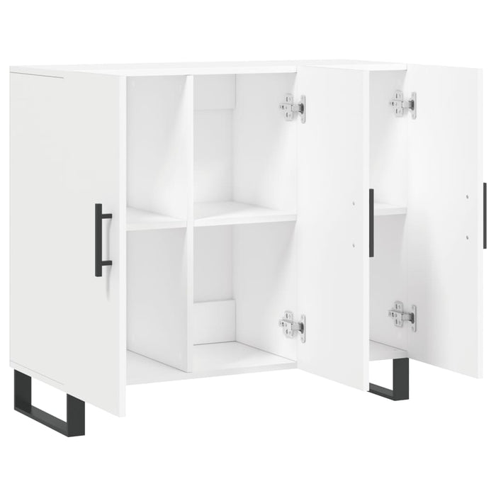 Credenza-Buffet-Armadio da cucina Bianca 90x34x80 cm in Legno Multistrato 625053