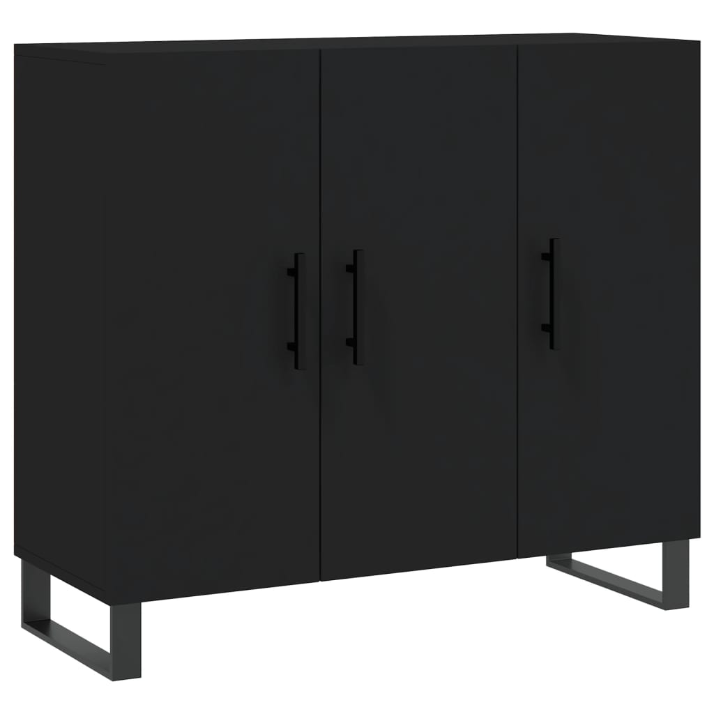 Credenza Nera 90x34x80 cm in Legno Multistrato 828133