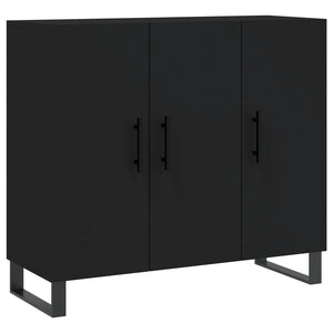 Credenza Nera 90x34x80 cm in Legno Multistrato 828133