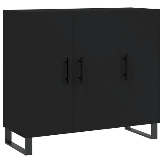 Credenza Nera 90x34x80 cm in Legno Multistrato 828133
