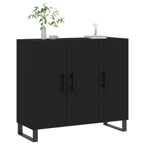 Credenza Nera 90x34x80 cm in Legno Multistrato 828133