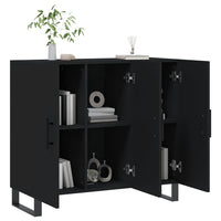Credenza Nera 90x34x80 cm in Legno Multistrato 828133