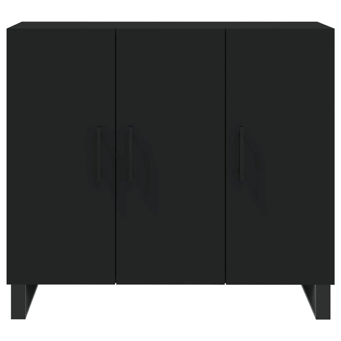 Credenza Nera 90x34x80 cm in Legno Multistrato 828133