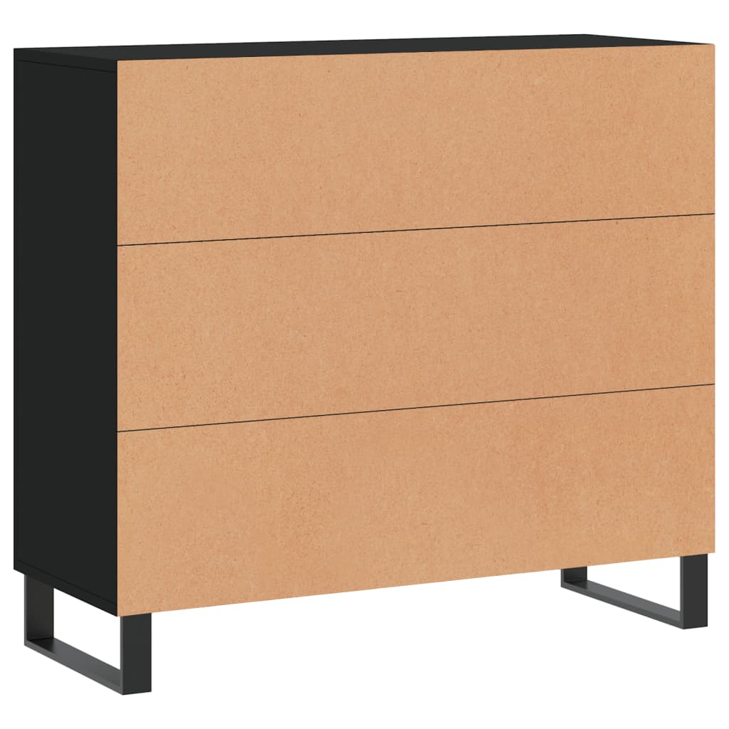 Credenza Nera 90x34x80 cm in Legno Multistrato 828133
