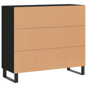 Credenza Nera 90x34x80 cm in Legno Multistrato 828133