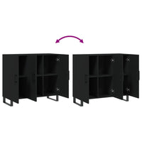 Credenza Nera 90x34x80 cm in Legno Multistrato 828133