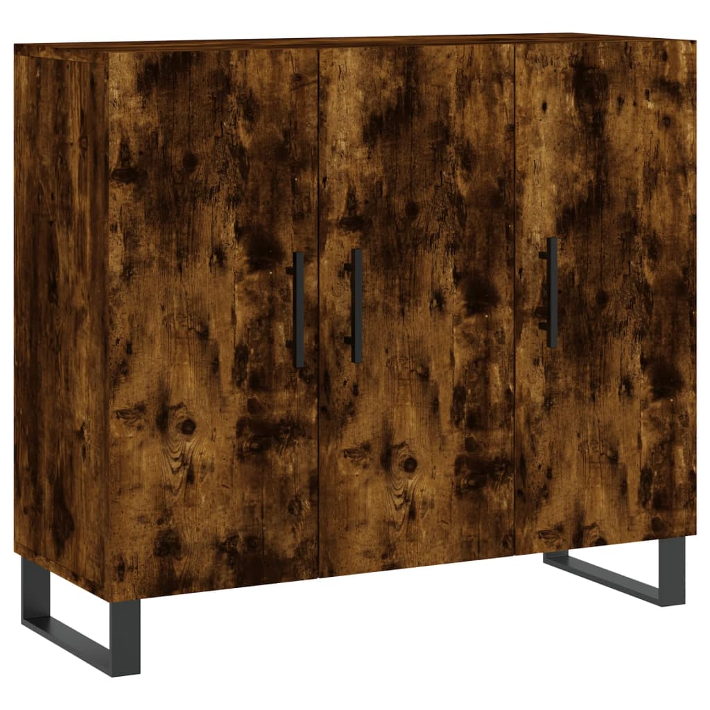 Credenza-Buffet-Armadio da cucina Rovere Fumo 90x34x80 cm in Legno Multistrato 119653
