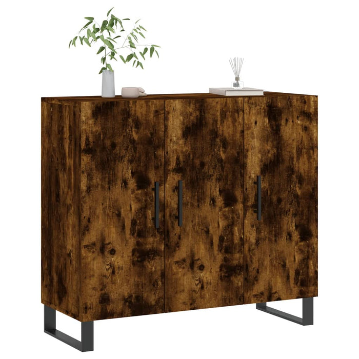 Credenza-Buffet-Armadio da cucina Rovere Fumo 90x34x80 cm in Legno Multistrato 119653