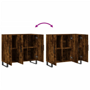 Credenza-Buffet-Armadio da cucina Rovere Fumo 90x34x80 cm in Legno Multistrato 119653