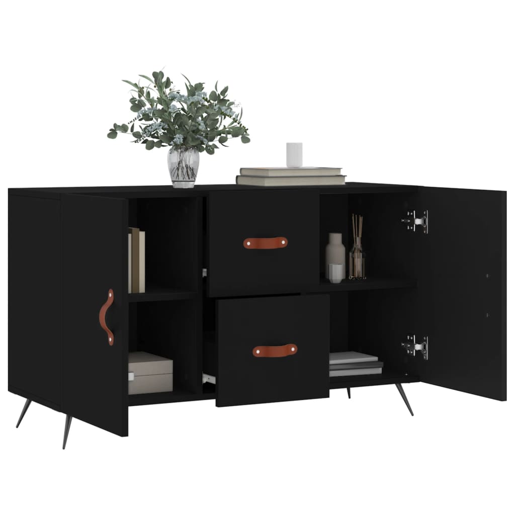 Credenza Nera 100x36x60 cm in Legno Multistrato 828141