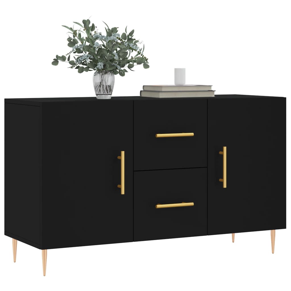 Credenza Nera 100x36x60 cm in Legno Multistrato 828157
