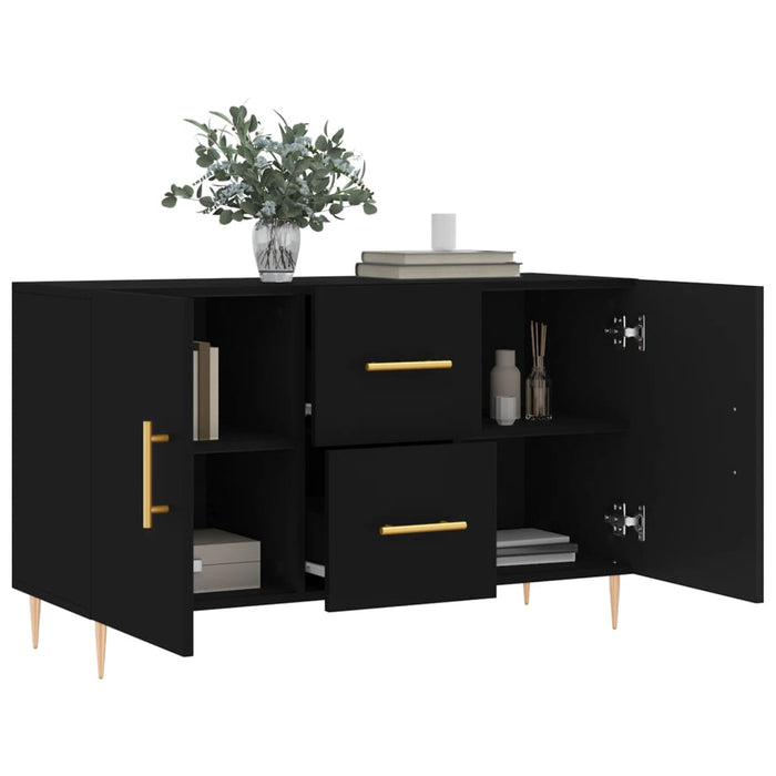 Credenza Nera 100x36x60 cm in Legno Multistrato 828157