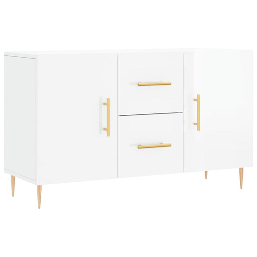 Credenza Bianco Lucido 100x36x60 cm in Legno Multistrato 828158