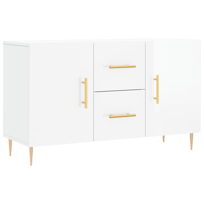 Credenza Bianco Lucido 100x36x60 cm in Legno Multistrato 828158