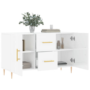 Credenza Bianco Lucido 100x36x60 cm in Legno Multistrato 828158