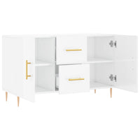 Credenza Bianco Lucido 100x36x60 cm in Legno Multistrato 828158