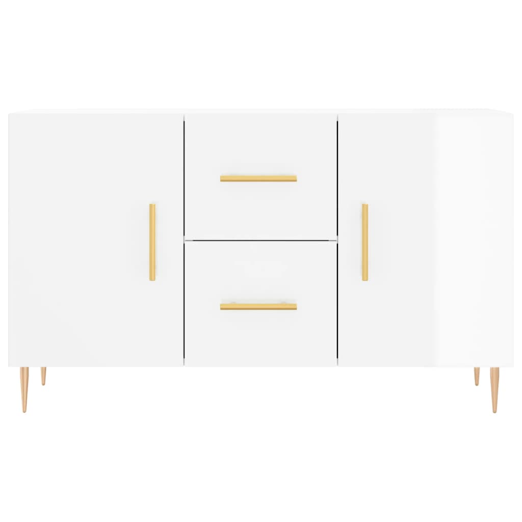 Credenza Bianco Lucido 100x36x60 cm in Legno Multistrato 828158