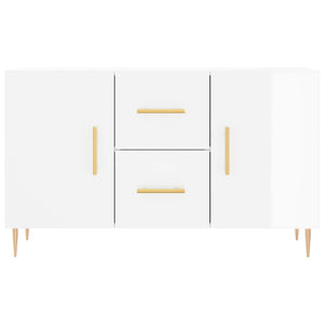 Credenza Bianco Lucido 100x36x60 cm in Legno Multistrato 828158