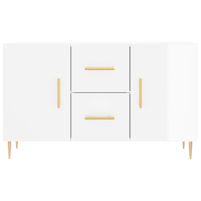 Credenza Bianco Lucido 100x36x60 cm in Legno Multistrato 828158