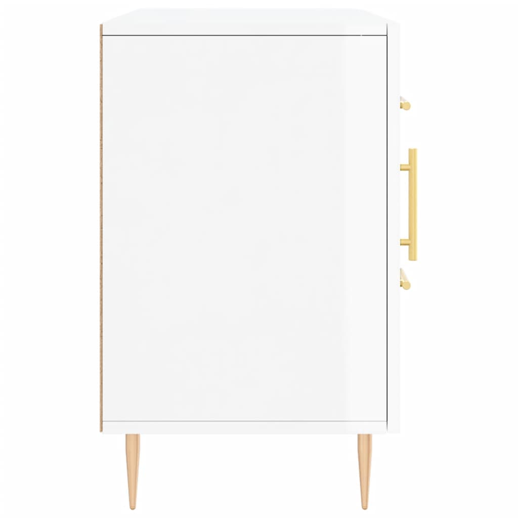 Credenza Bianco Lucido 100x36x60 cm in Legno Multistrato 828158