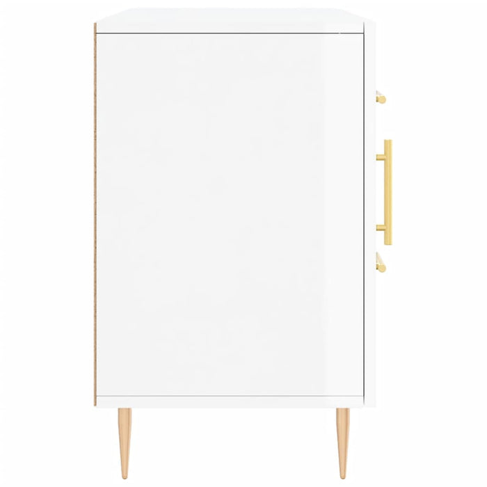 Credenza Bianco Lucido 100x36x60 cm in Legno Multistrato 828158