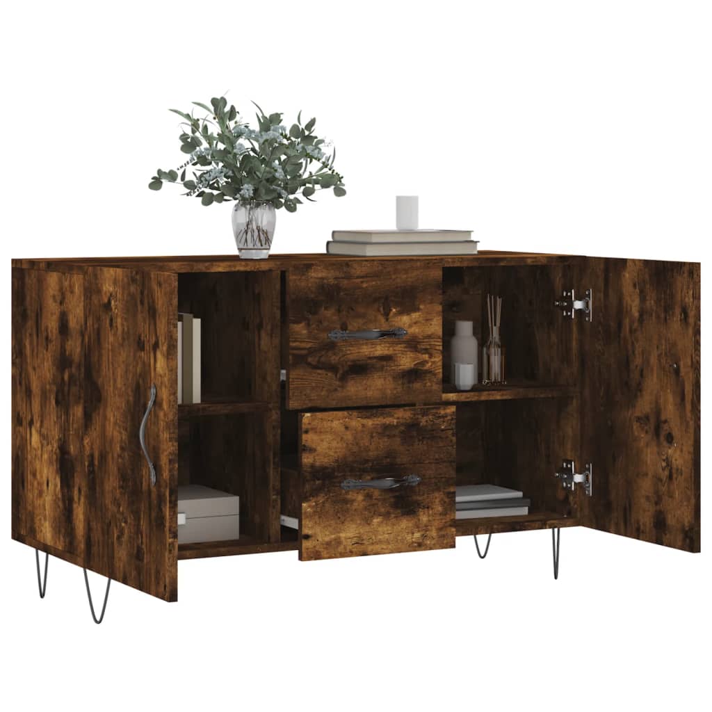 Credenza Rovere Fumo 100x36x60 cm in Legno Multistrato 828169