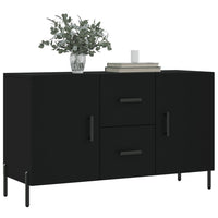 Credenza-Buffet-Armadio da cucina Nera 100x36x60 cm in Legno Multistrato