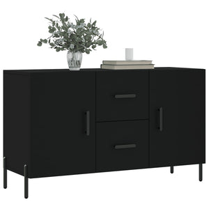 Credenza-Buffet-Armadio da cucina Nera 100x36x60 cm in Legno Multistrato