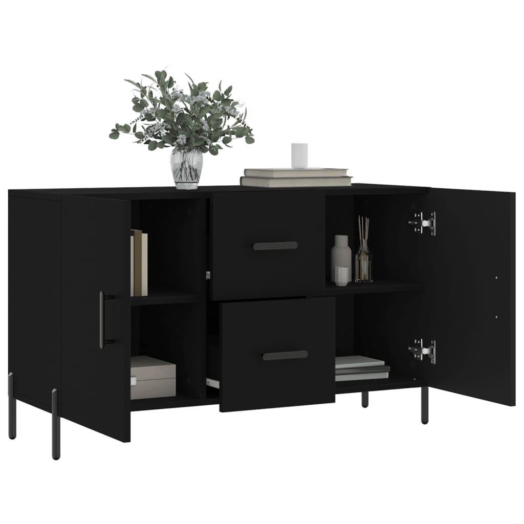 Credenza Nera 100x36x60 cm in Legno Multistrato 828181